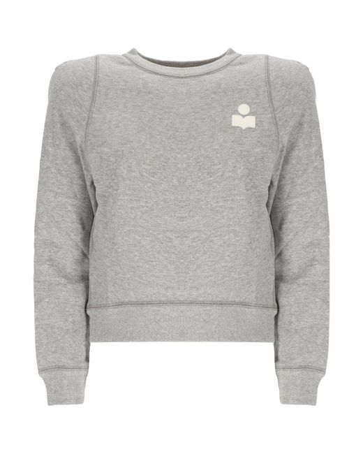 Isabel Marant Gray Isabel Marant Étoile Logo Detailed Panelled Sweatshirt