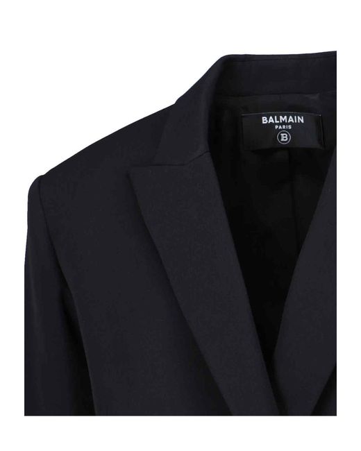 Balmain Blue Double-Breasted Tailored Blazer
