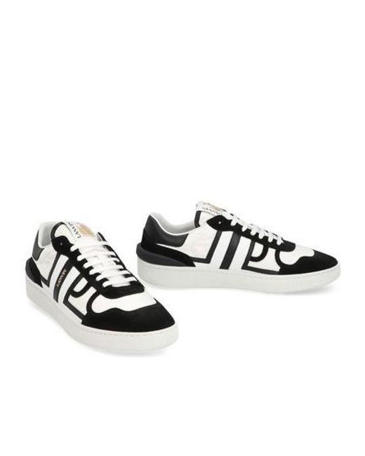 Lanvin White Logo Printed Lace-Up Sneakers for men