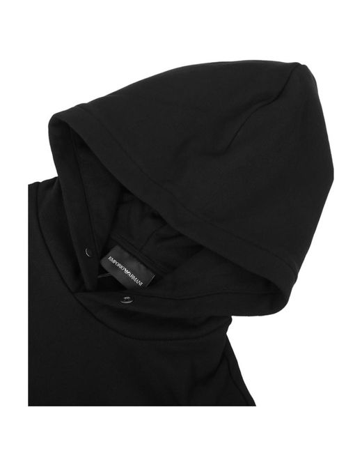 Emporio Armani Black Hooded Design Sweater for men