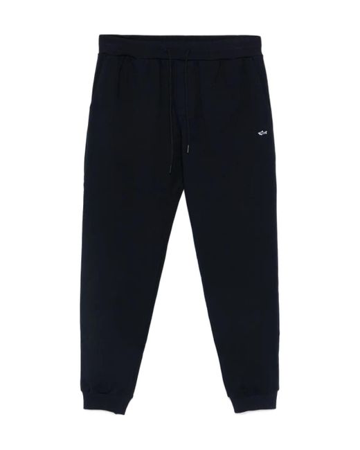 Paul & Shark Blue Logo-Appliqué Track Trousers for men