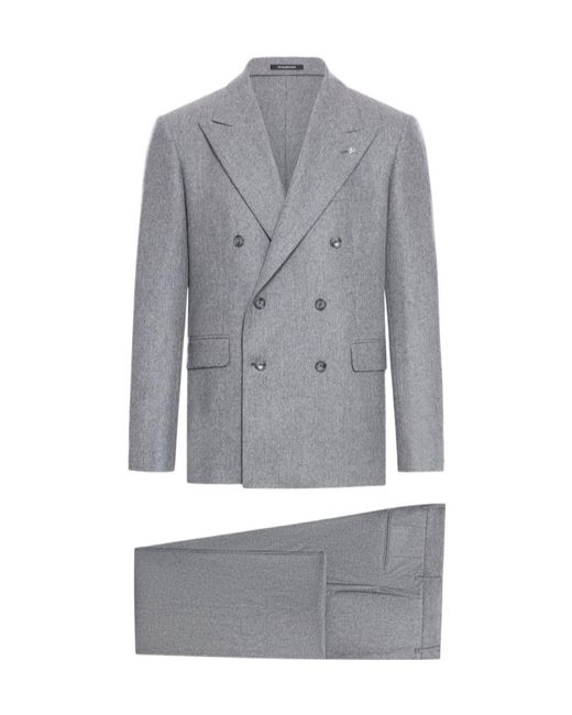 Tagliatore Gray Double-Breasted Tailored Suit Set for men