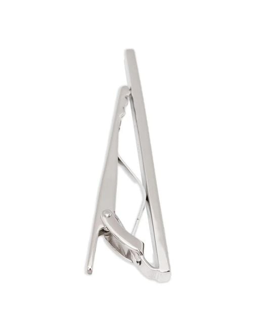 Tateossian White 'Textured' Tie Clip for men