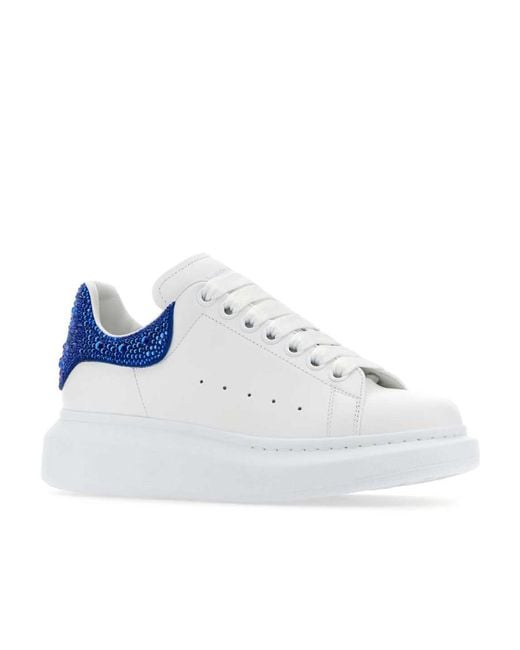 McQueen Blue Oversized Embellished Lace-Up Sneakers