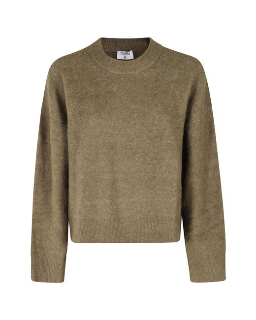 Filippa K Green Round-Neck Sweater