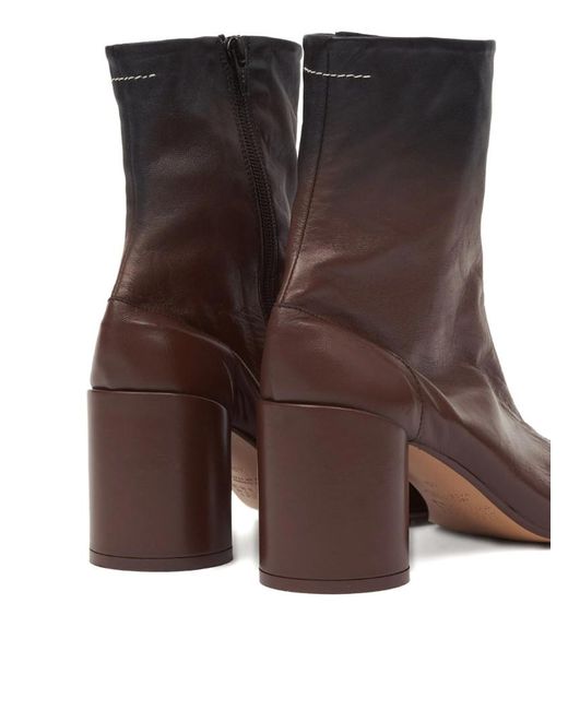 MM6 by Maison Margiela Brown Zip-Up Ankle Boots