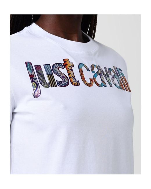Just Cavalli White Logo Print T-Shirt