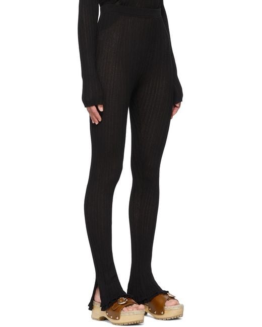 3.1 Phillip Lim Black Cotton Ribbed Casual Pants