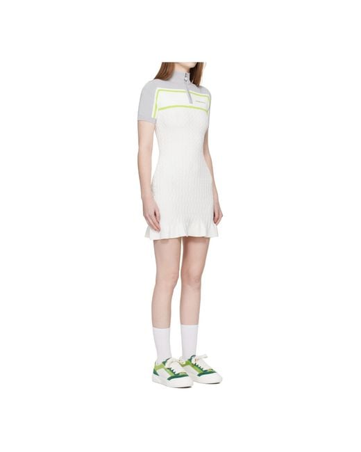 Casablanca White Zip Polo Knit Dress