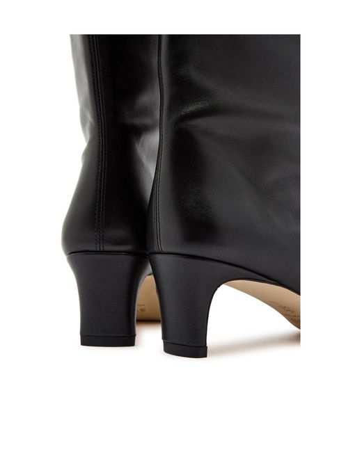 Staud Black Solid Leather Knee-High Boots