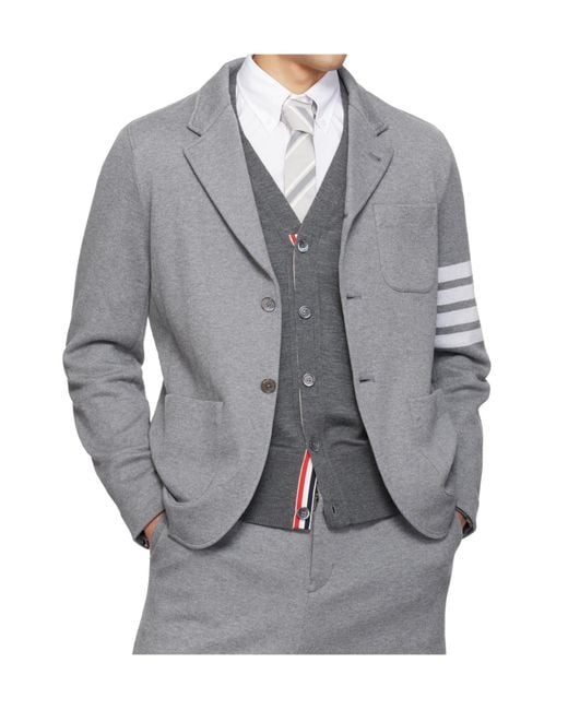 Thom Browne Gray Bar Blazer for men