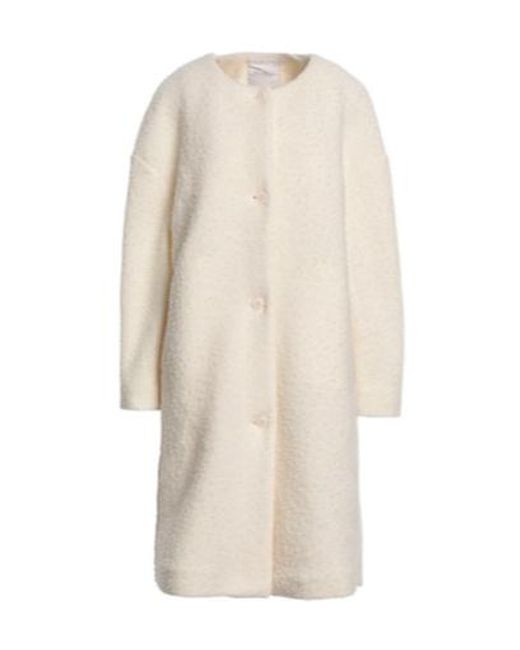 Max Mara White Solidcolor Longsleeve Overcoat
