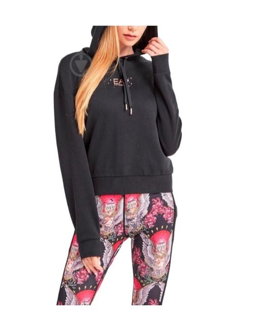 EA7 Black Logo Hooded Sweater
