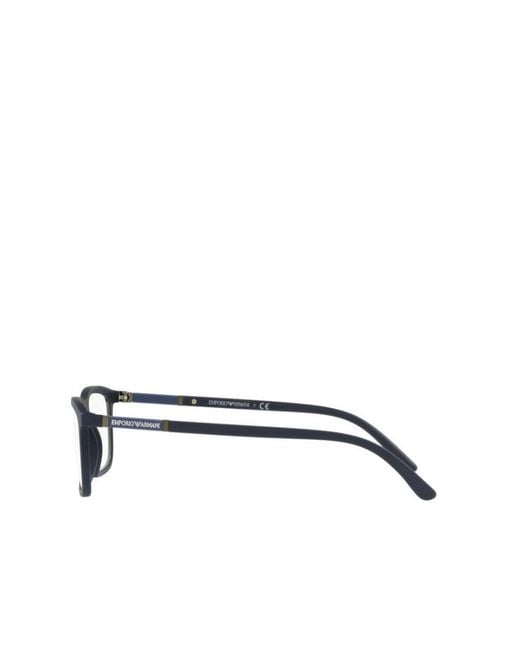 Emporio Armani White Rectangular Frame Clip-On Glasses for men