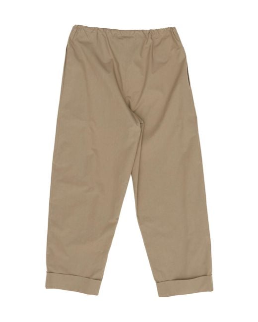 The Row Natural Delano Elastic Drawstring Waist Trousers