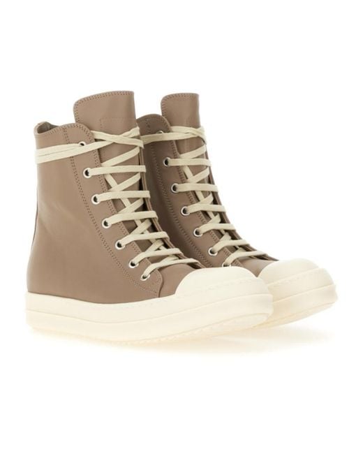 Rick Owens Natural High-Top Sneakers