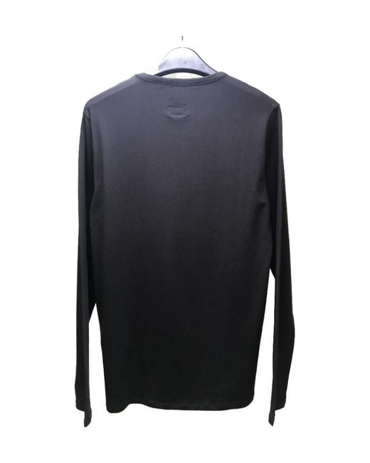 Armani Jeans Blue Logo Round Collar Long-Sleeved T-Shirt for men