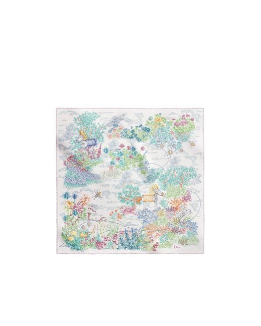 Dior Blue Charming Garden90 Square Scarf