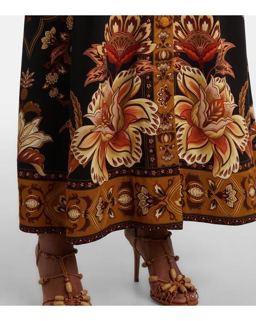 Farm Rio Brown V-Neck Long-Sleeved Dress