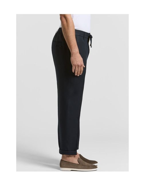 Peserico Blue Drawstring Tailored Trousers for men