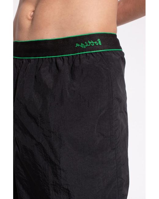 Bottega Veneta Blue Logo-Waistband Swimming Trunks for men