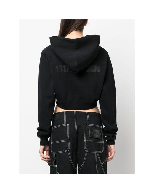 1017 ALYX 9SM Black 1017 9Sm Logo Printed Cropped Hoodie