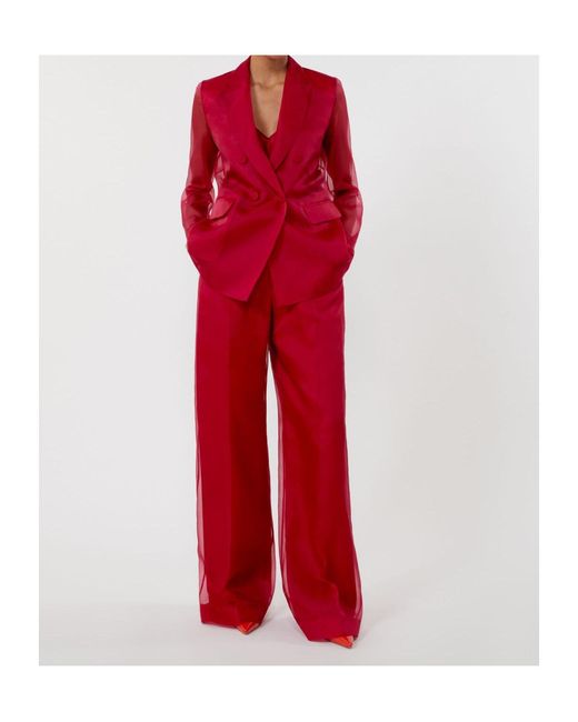 Max Mara Red Pianoforte Double-Breasted Blazer
