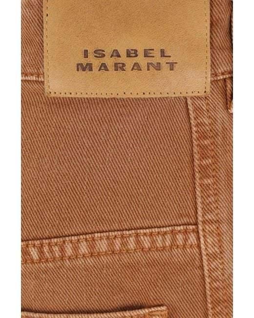 Isabel Marant Brown Logo Patch Jeans
