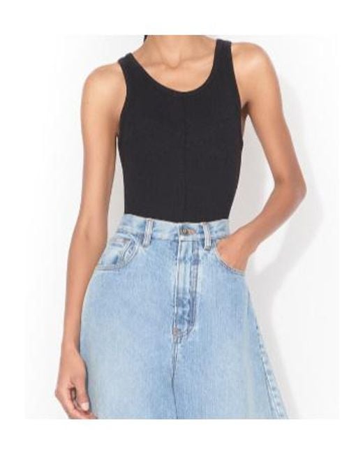 Alaïa Black Alaïa Darts Tank Top