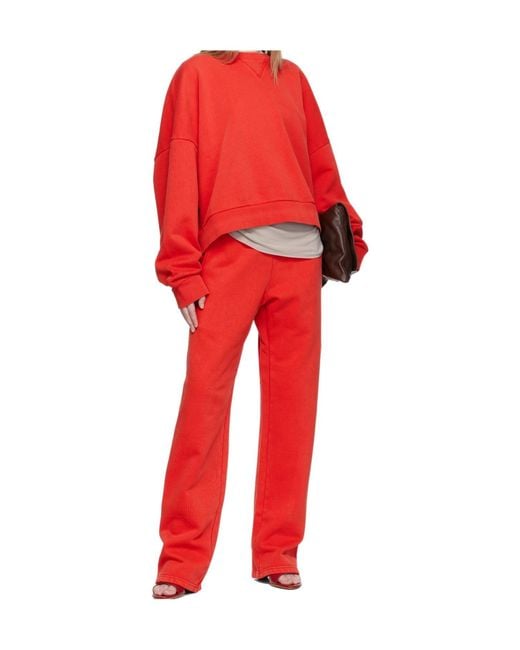 Entire studios Red Crew-Neck Cropped Sweatshirt