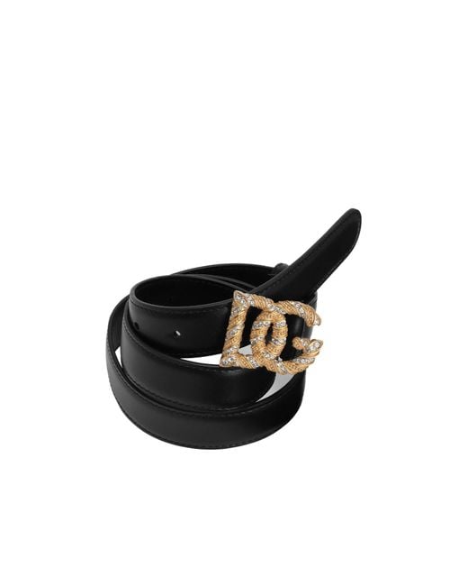 Dolce & Gabbana White Dg Logo Belt