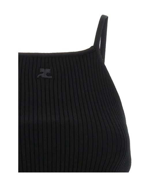 Courreges Black Courrèges Cut-Out Sleeveless Tank Top