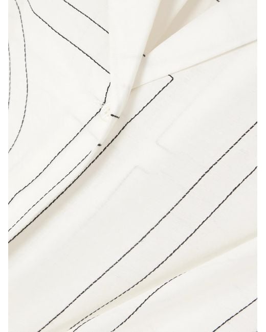 Totême  White Totême Monogram Long-Sleeved Blouse