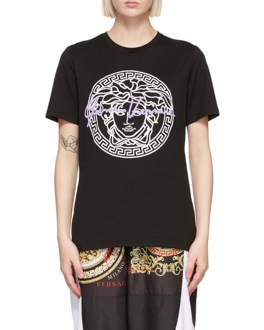 Versace Black Medusa Motif Logo-Print T-Shirt