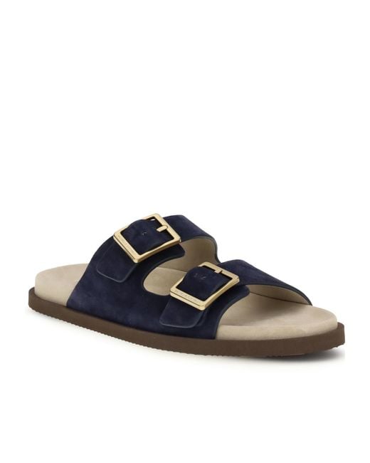 Brunello Cucinelli Blue Double Buckled Strapped Sandals for men