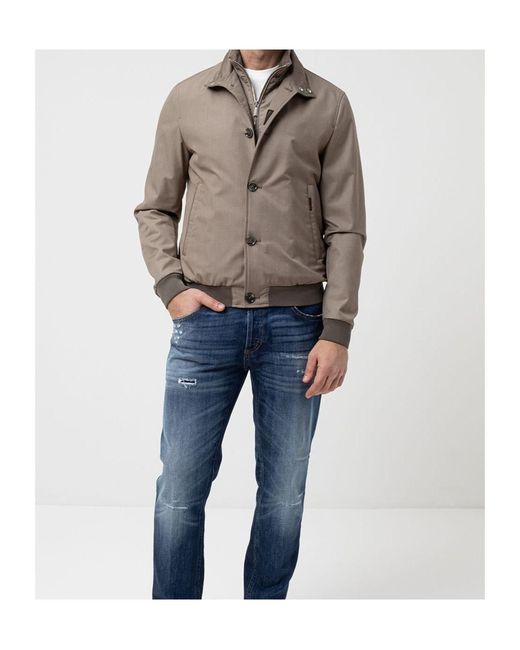 Moorer Gray Bernie Pum Bomber Jacket for men