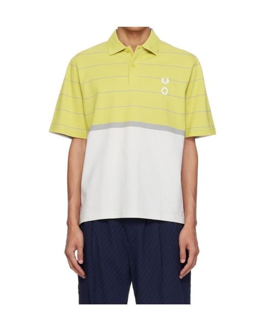 Craig Green White X Fred Perry Collaboration Half And Half Short-Sleeved Polo Shirt for men