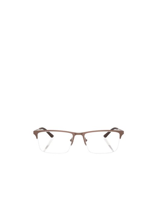 Emporio Armani White Rectangle-Frame Glasses for men