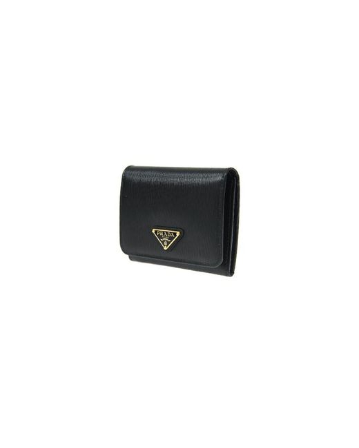 Prada Black Logo Plaque Wallet