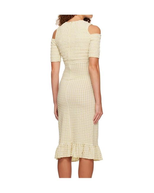 Ganni Natural Stretch Seersucker Smock Dress