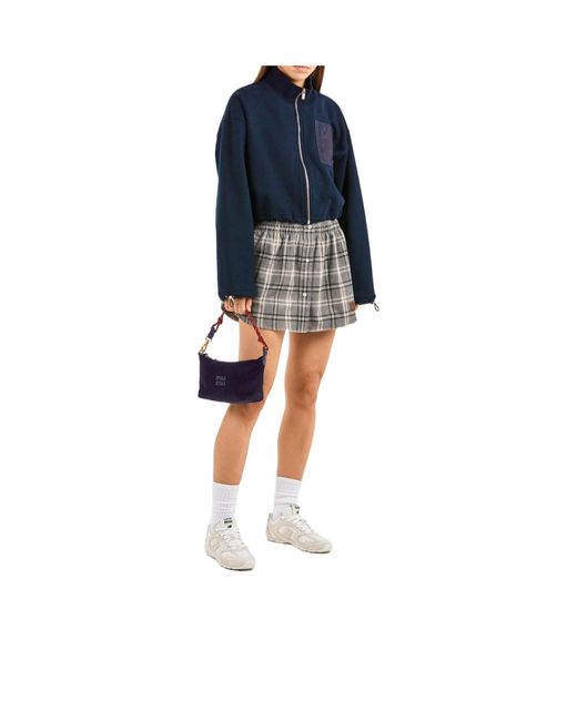 Miu Miu Blue Corduroy Mini Hobo Bag