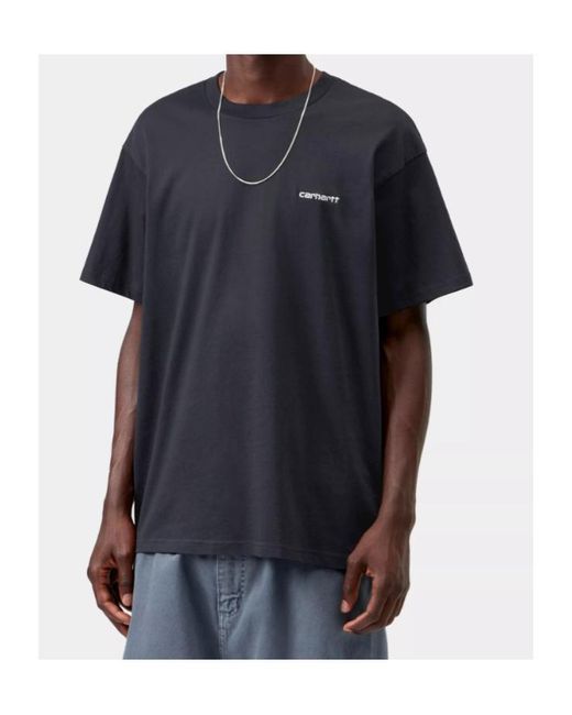 Carhartt Blue Script Embroidery T-Shirt for men