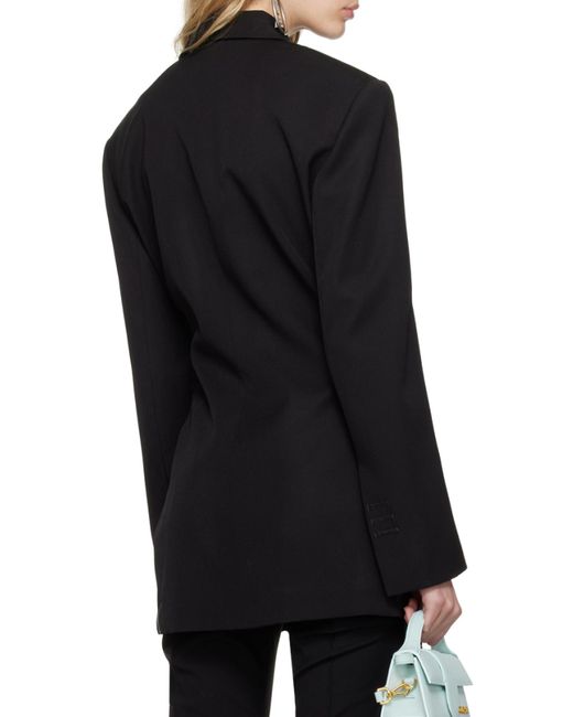 Jacquemus Black Crossover Double Breasted Blazer