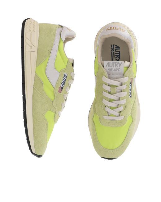Autry Yellow Reelwind Low-Top Sneakers for men