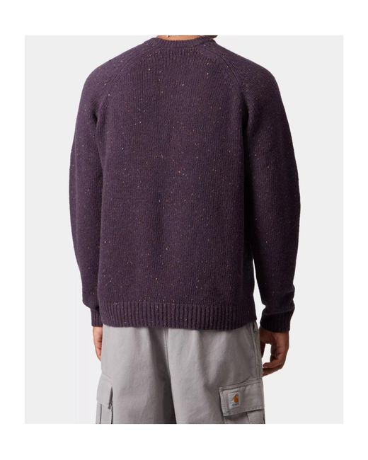 Carhartt Purple Anglistic Crewneck Knitted Jumper for men