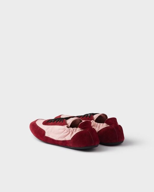 Prada Red Two-Toned Collapse Sneakers