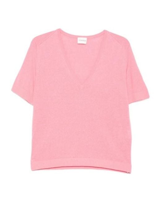 Closed Pink V-Neck Top
