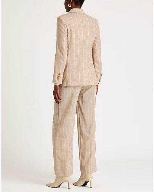 Max Mara Natural Striped Double-Breasted Blazer