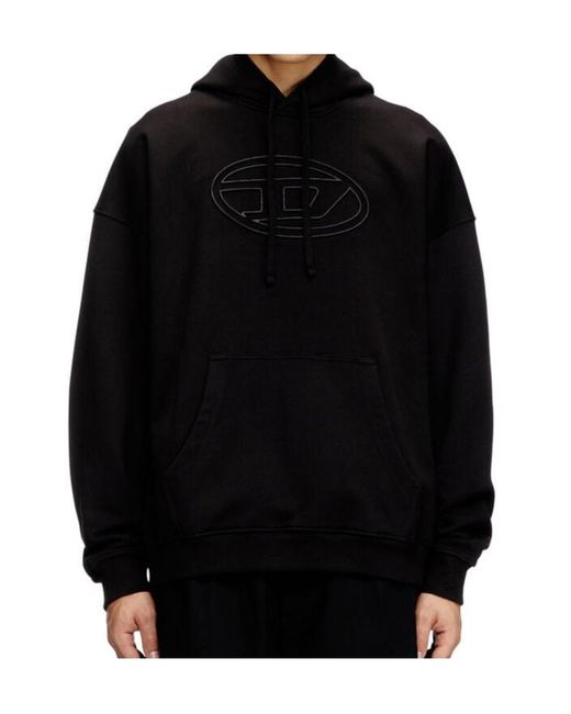 DIESEL Black Logo Hoodie for men