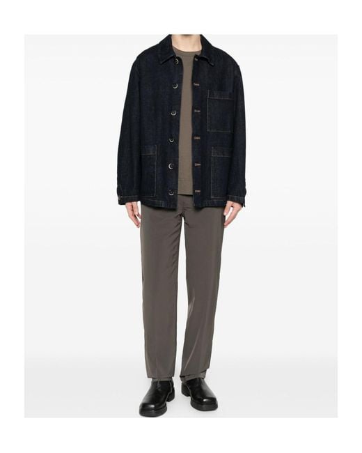 Emporio Armani Gray Stretch Fit Five-Pocket Trousers for men
